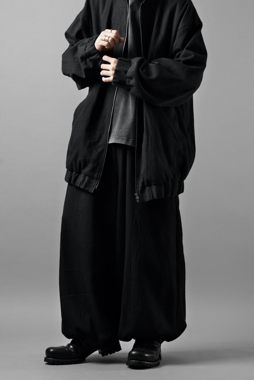kujaku hem tuck wide easy pants / P-353 (black)