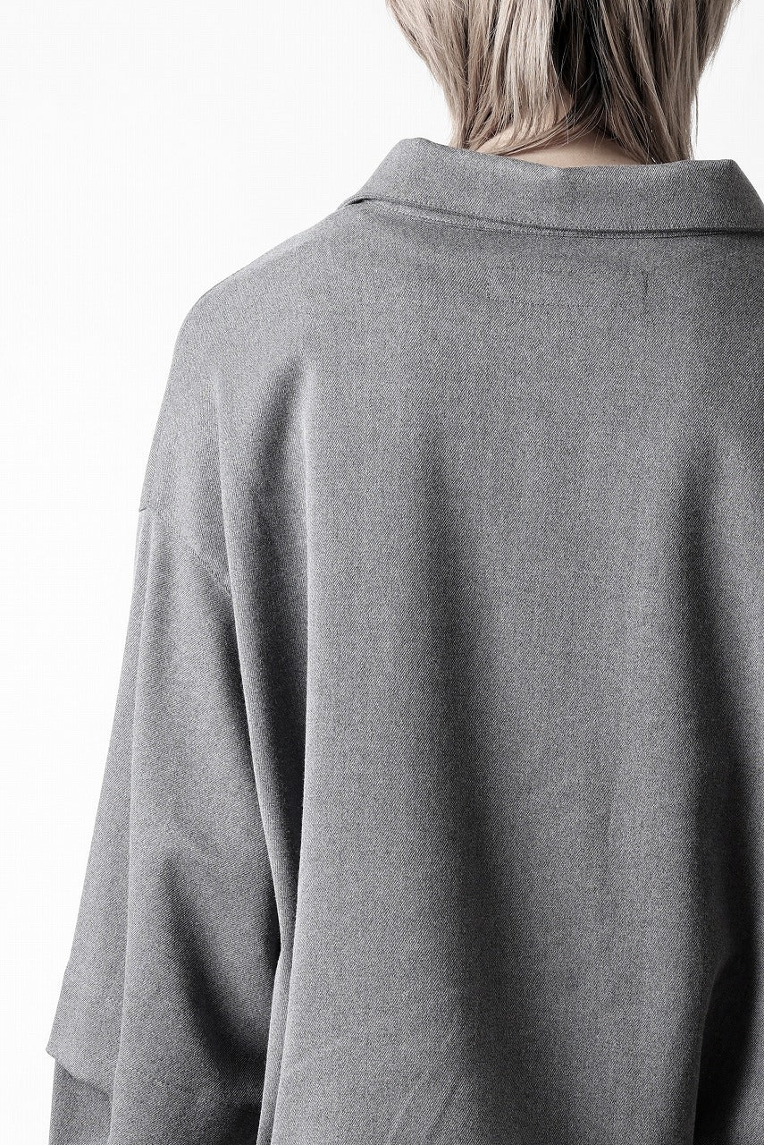 A.F ARTEFACT LAYERED SLEEVE OVER SIZE SHIRTS / SERGE TWILL (L.GREY)