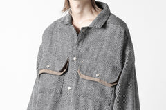 画像をギャラリービューアに読み込む, A.F ARTEFACT TWEED COVERALL SHIRT (BLACK x WHITE)