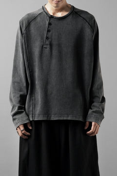 Load image into Gallery viewer, Professor.E FADED HENLEY L/S TEE (BLACK)