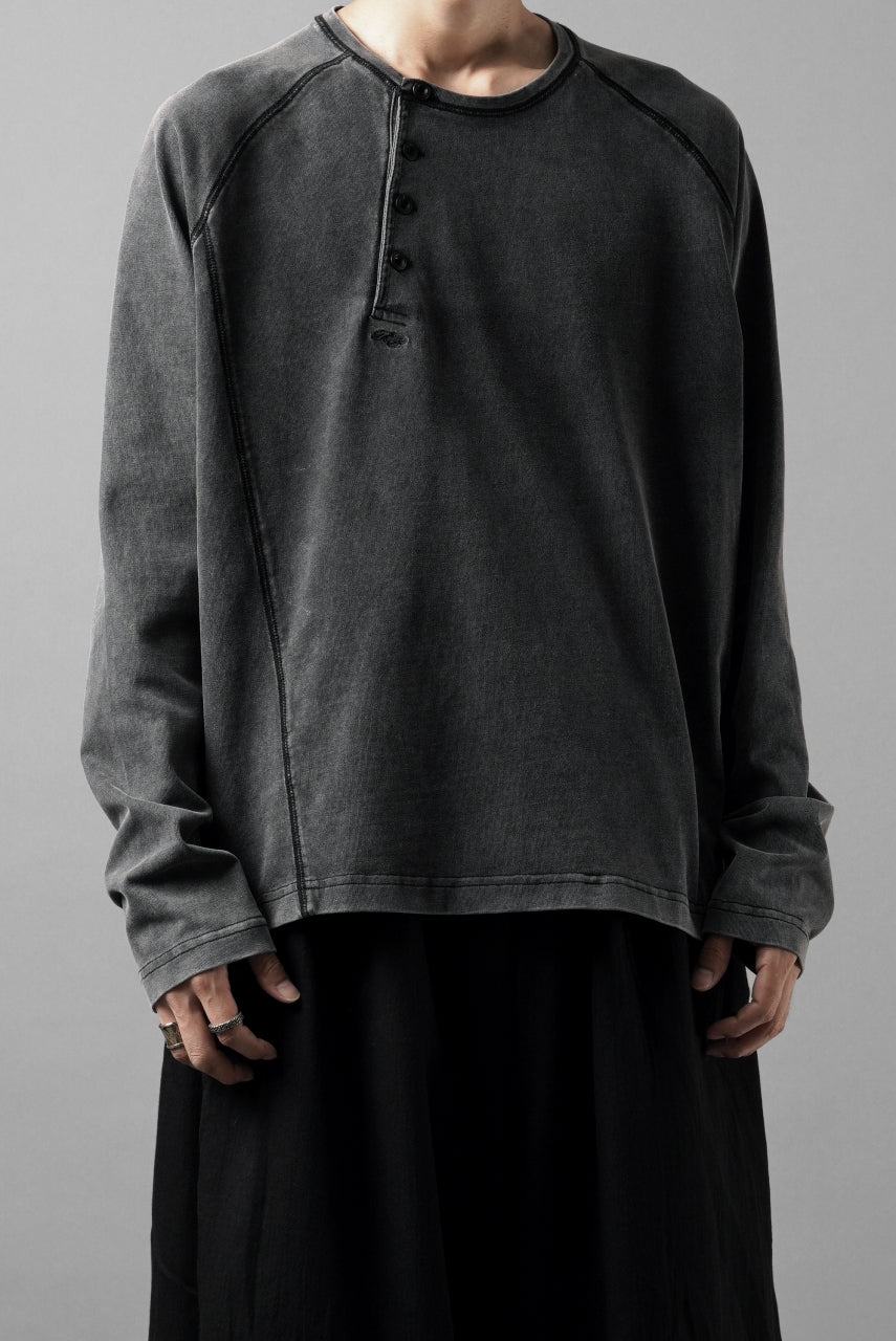 Load image into Gallery viewer, Professor.E FADED HENLEY L/S TEE (BLACK)
