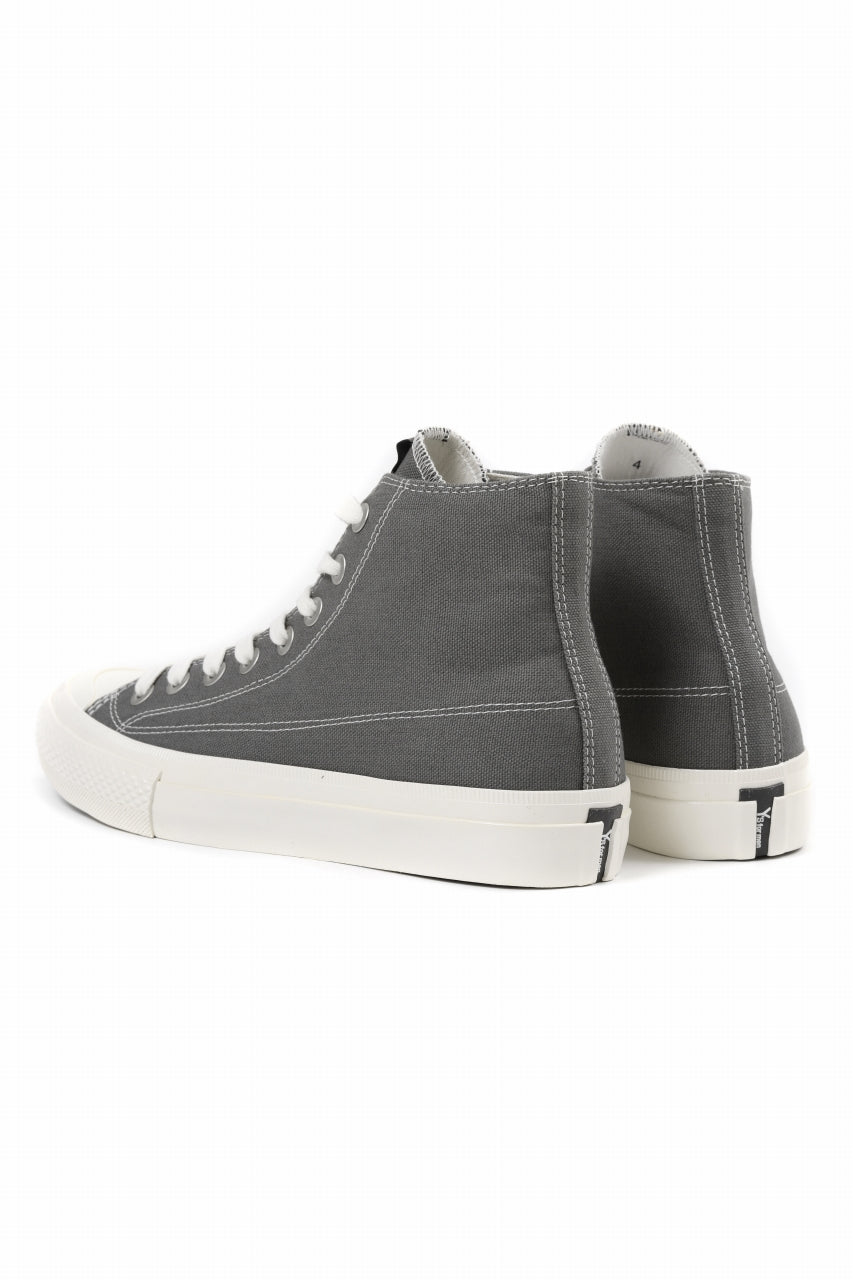 Y's for men HIGH TOP SNEAKER / COTTON CANVAS (GREY x WHITE)