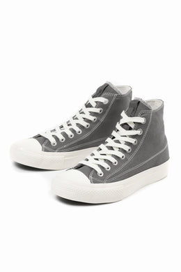 Y's for men HIGH TOP SNEAKER / COTTON CANVAS (GREY x WHITE)