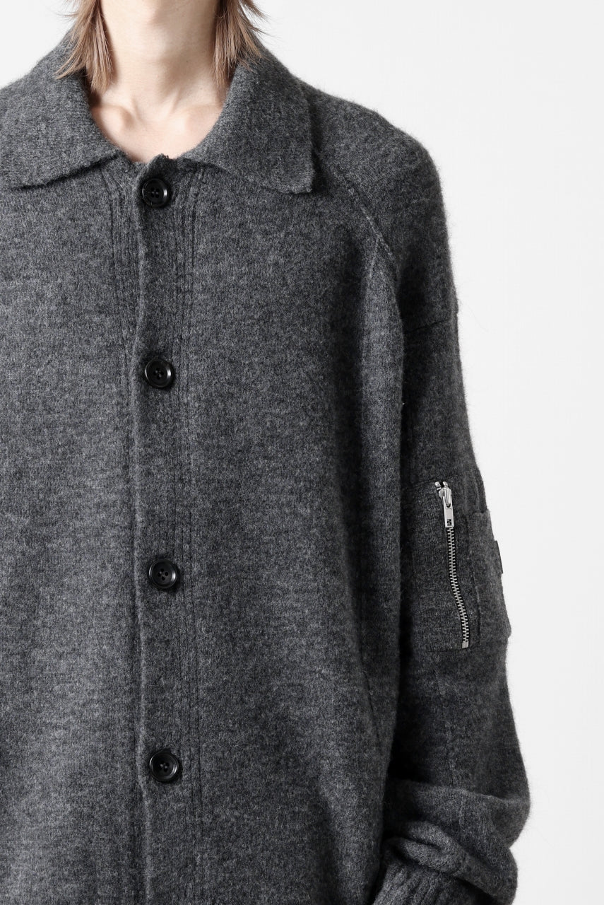 Juun.J Button Collar Cardigan (GREY)