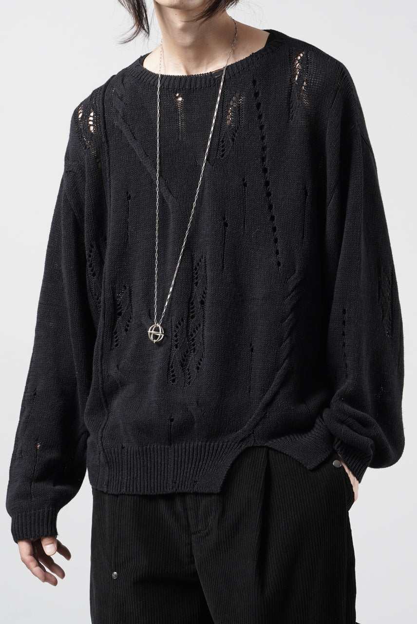 画像をギャラリービューアに読み込む, Professor.E DISTRESSED TEXTURED KNIT (BLACK)
