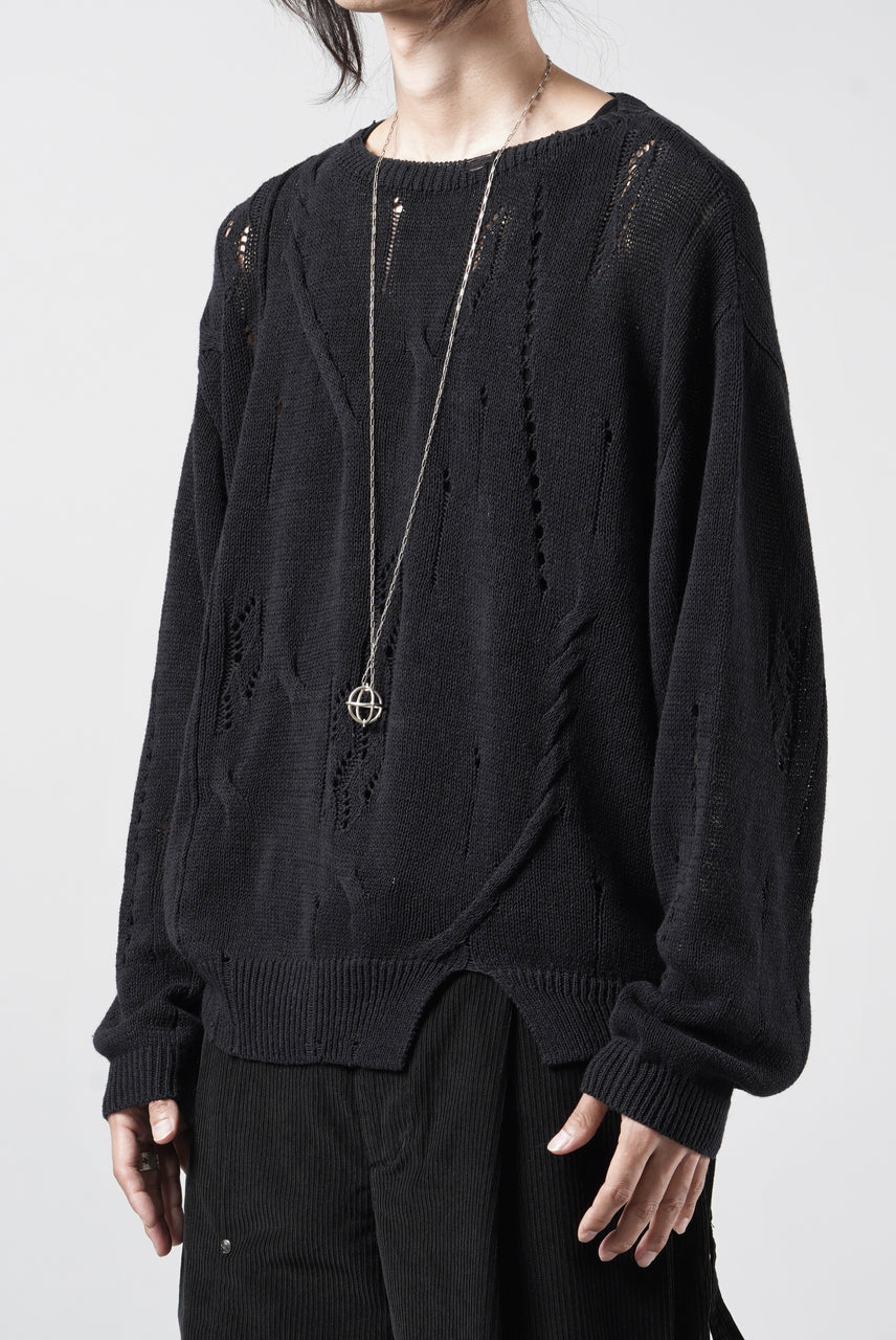 画像をギャラリービューアに読み込む, Professor.E DISTRESSED TEXTURED KNIT (BLACK)