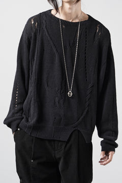 画像をギャラリービューアに読み込む, Professor.E DISTRESSED TEXTURED KNIT (BLACK)