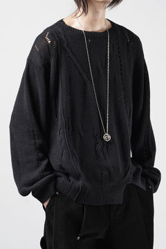画像をギャラリービューアに読み込む, Professor.E DISTRESSED TEXTURED KNIT (BLACK)