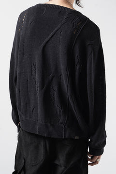 画像をギャラリービューアに読み込む, Professor.E DISTRESSED TEXTURED KNIT (BLACK)