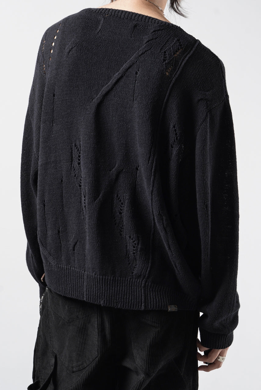 画像をギャラリービューアに読み込む, Professor.E DISTRESSED TEXTURED KNIT (BLACK)