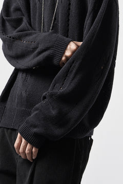 画像をギャラリービューアに読み込む, Professor.E DISTRESSED TEXTURED KNIT (BLACK)