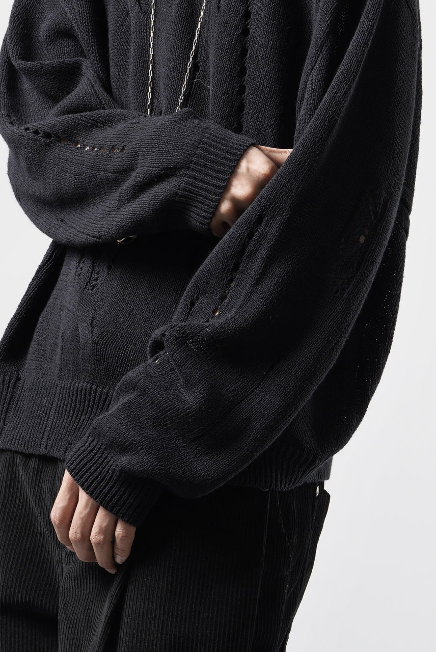 画像をギャラリービューアに読み込む, Professor.E DISTRESSED TEXTURED KNIT (BLACK)