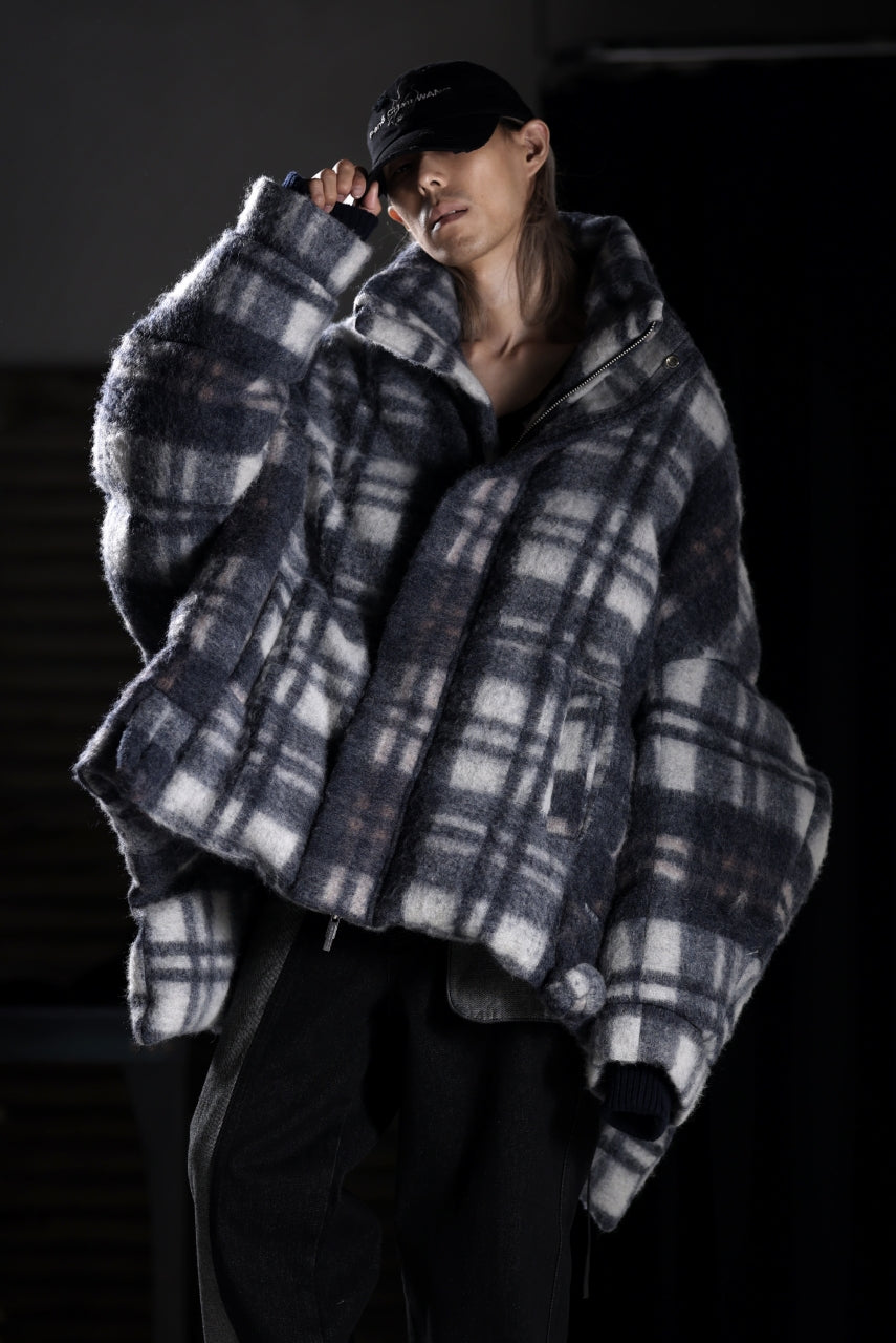 Feng Chen Wang UPSIDE DOWN JACKET IN CHECK PATTERN (NAVY)