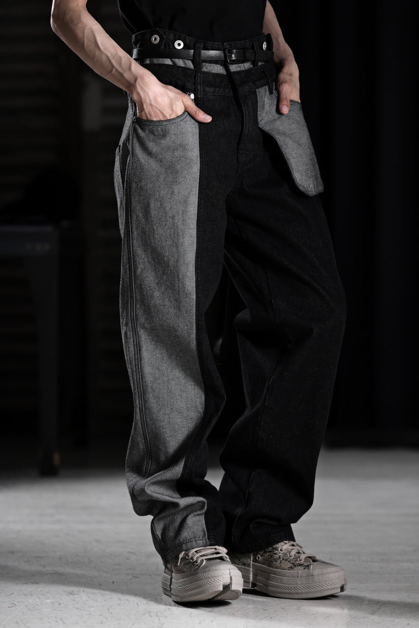 Load image into Gallery viewer, Feng Chen Wang INSIDE-OUT JEANS TROUSERS (BLACK)