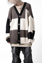 Load image into Gallery viewer, A.F ARTEFACT GEO PATTERN COTTON KNIT CARDIGAN /  (BLACK x GREY x BEIGE)