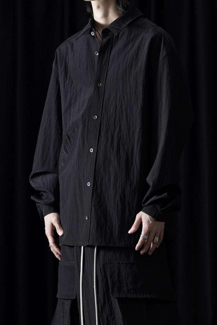 画像をギャラリービューアに読み込む, A.F ARTEFACT BACK FACE SHIRTS / WOOL NYLON (BLACK)