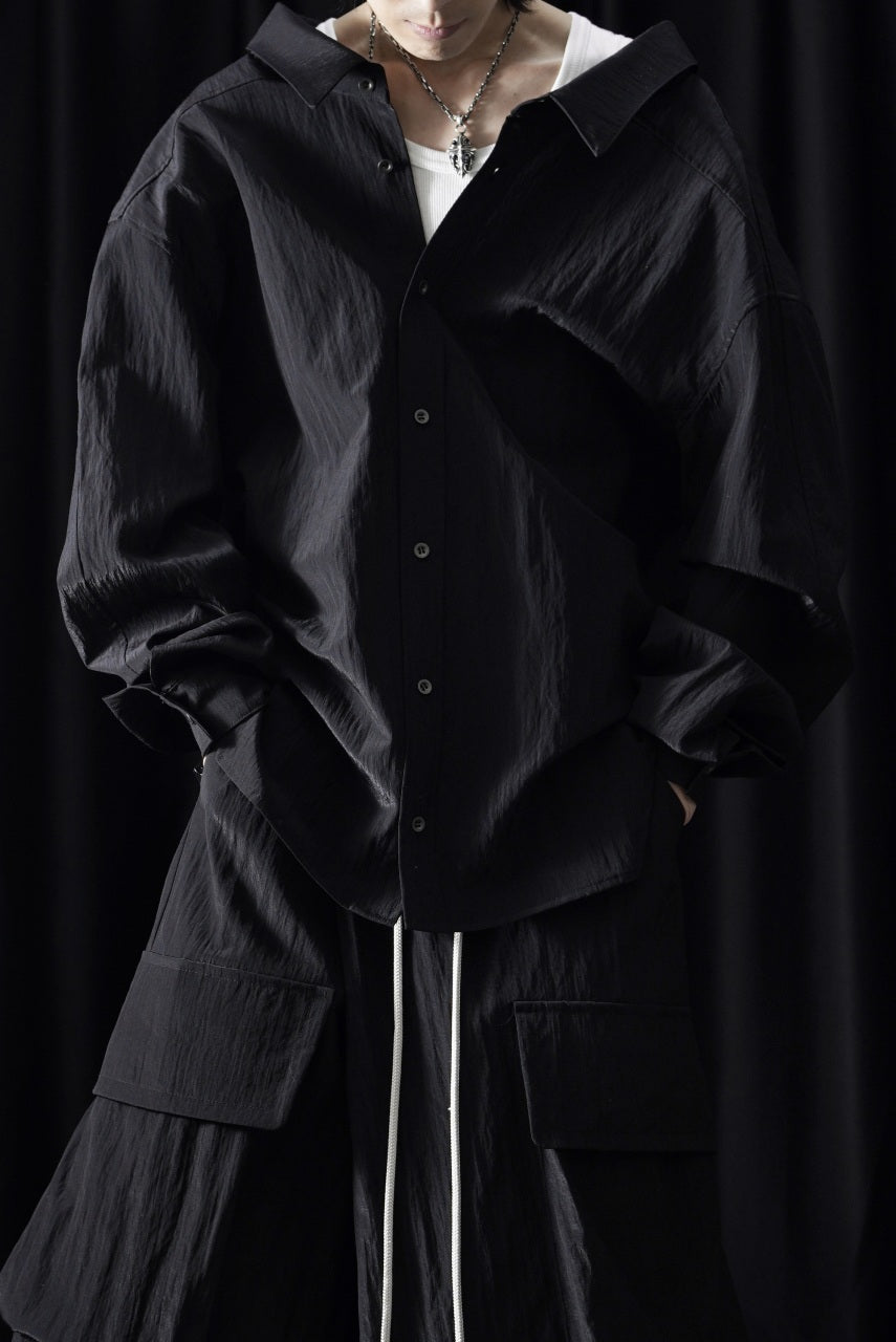 画像をギャラリービューアに読み込む, A.F ARTEFACT BACK FACE SHIRTS / WOOL NYLON (BLACK)