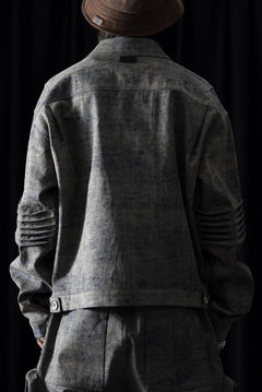 画像をギャラリービューアに読み込む, A.F ARTEFACT BLENDED SHADES DENIM PIN TUCK BLOUSON (STEEL BLUE)