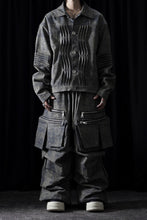 画像をギャラリービューアに読み込む, A.F ARTEFACT BLENDED SHADES DENIM PIN TUCK BLOUSON (STEEL BLUE)