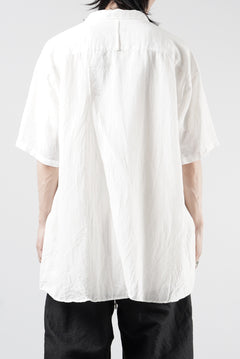 画像をギャラリービューアに読み込む, KLASICA "SH-052" BACK FLAP H/S SHIRTS with BIG POCKETS / TRANSLUCENT VINTAGE FACE WEAVE (WHITE)