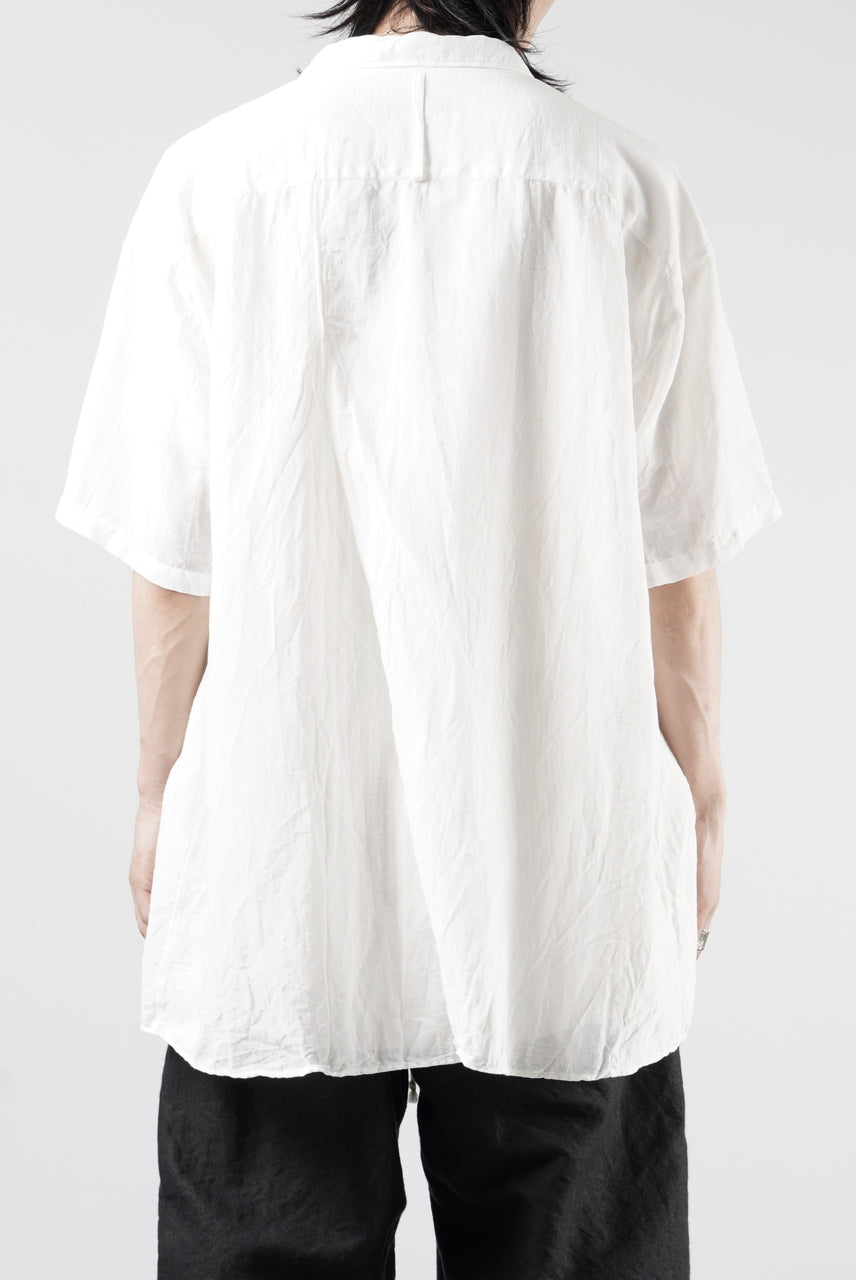 画像をギャラリービューアに読み込む, KLASICA "SH-052" BACK FLAP H/S SHIRTS with BIG POCKETS / TRANSLUCENT VINTAGE FACE WEAVE (WHITE)