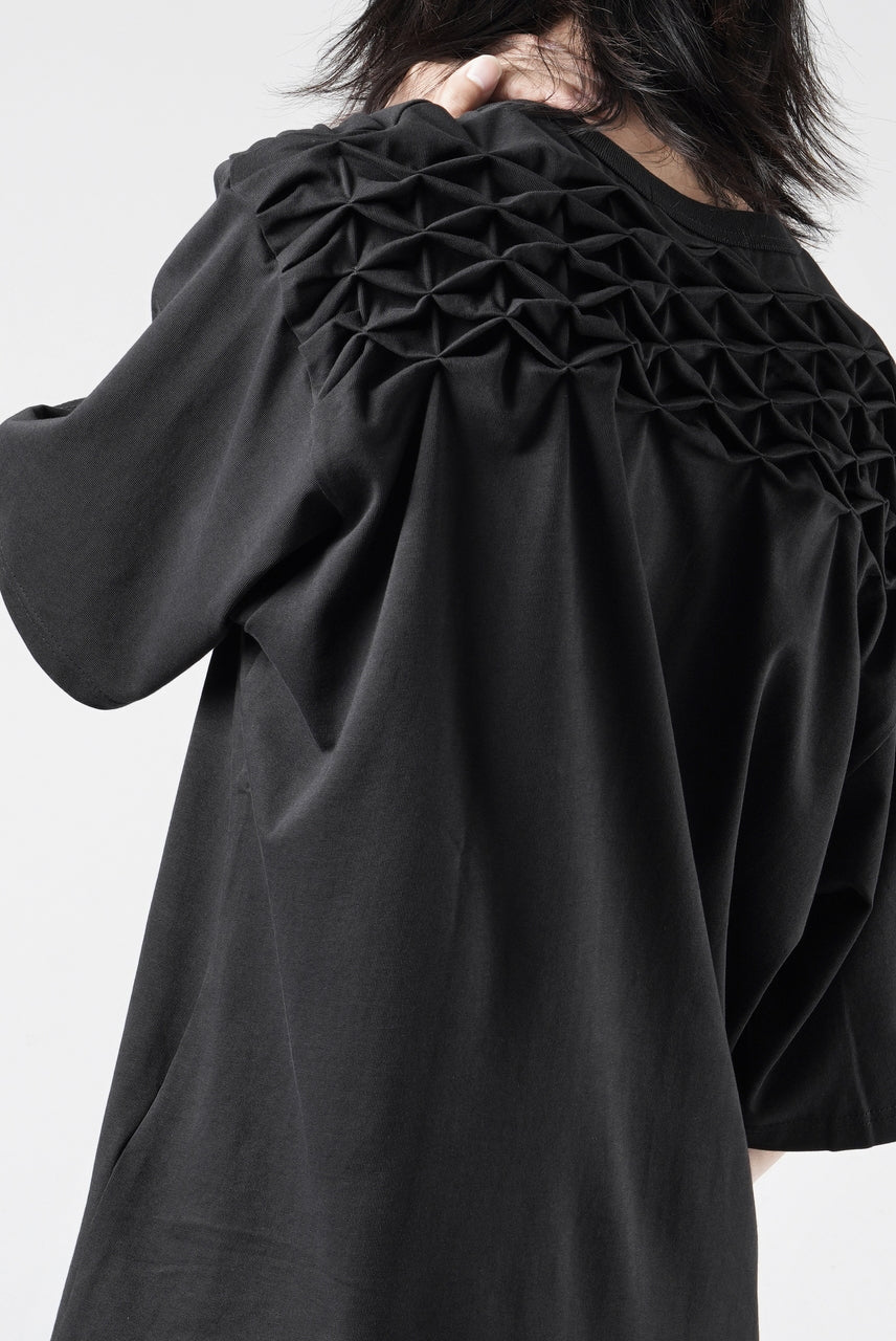 画像をギャラリービューアに読み込む, OBLADI YOKE SMOCKING T-SHIRT (BLACK)