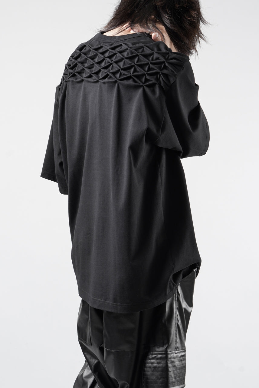 画像をギャラリービューアに読み込む, OBLADI YOKE SMOCKING T-SHIRT (BLACK)