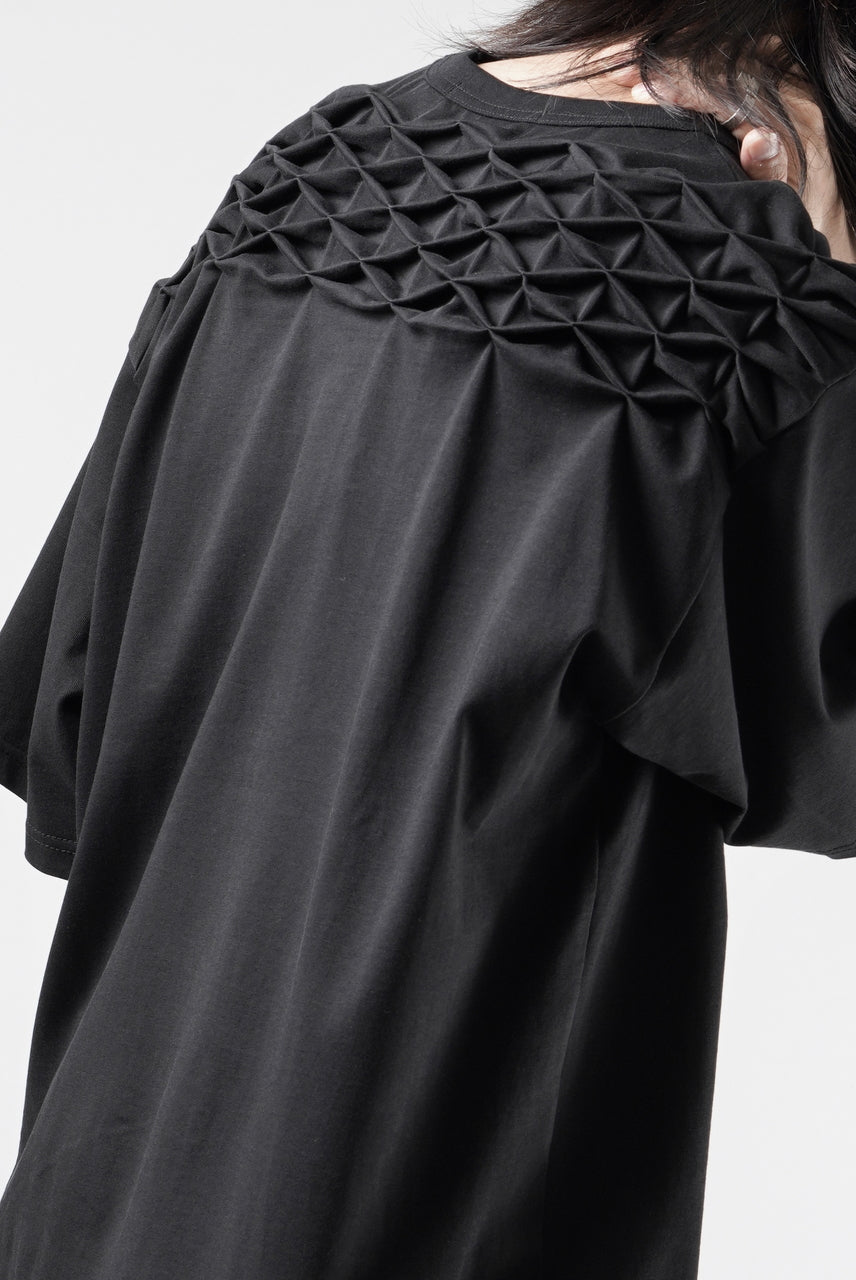 画像をギャラリービューアに読み込む, OBLADI YOKE SMOCKING T-SHIRT (BLACK)