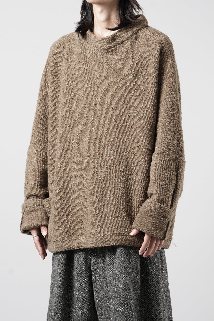 画像をギャラリービューアに読み込む, KLASICA "LIM" POCKET MOCK NECK JUMPER / NATURAL COLORED SHEEP NON DYED WOOL JERSEY (MAPLE)