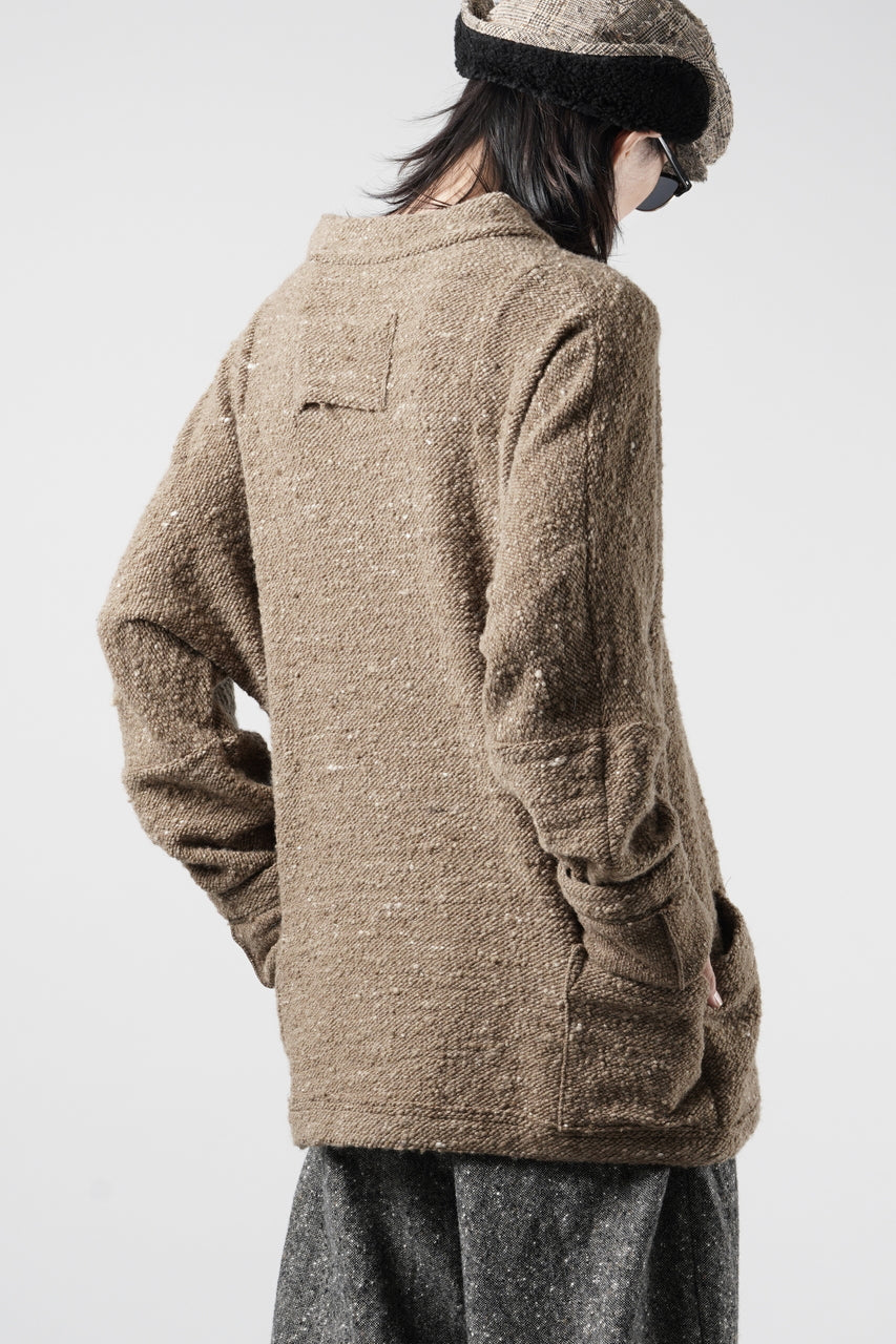 画像をギャラリービューアに読み込む, KLASICA "LIM" POCKET MOCK NECK JUMPER / NATURAL COLORED SHEEP NON DYED WOOL JERSEY (MAPLE)