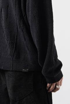 画像をギャラリービューアに読み込む, Professor.E DISTRESSED TEXTURED KNIT (BLACK)