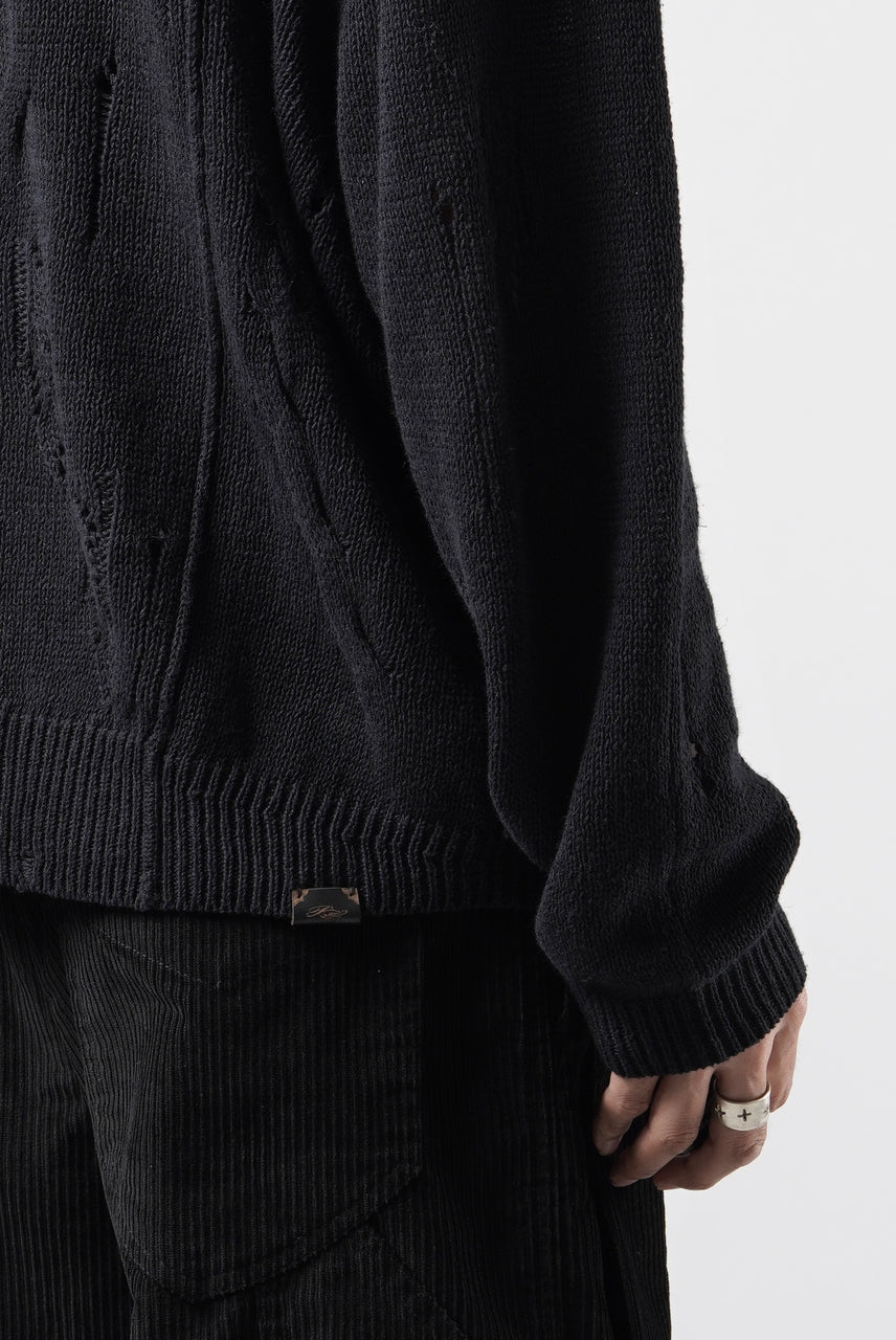 画像をギャラリービューアに読み込む, Professor.E DISTRESSED TEXTURED KNIT (BLACK)