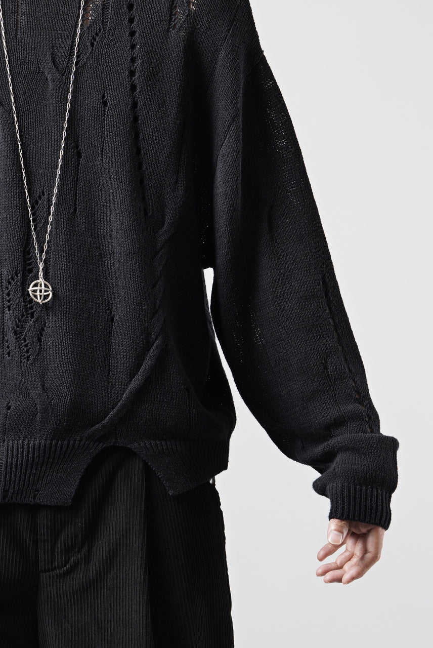 画像をギャラリービューアに読み込む, Professor.E DISTRESSED TEXTURED KNIT (BLACK)