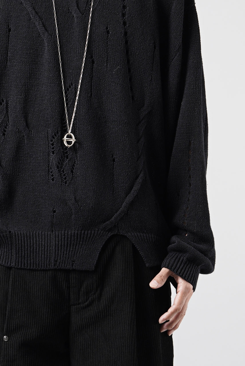画像をギャラリービューアに読み込む, Professor.E DISTRESSED TEXTURED KNIT (BLACK)