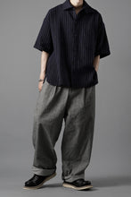 画像をギャラリービューアに読み込む, N/07 OPEN COLLAR H/S SHIRT / HEAVY C/LI BUTCHER STRIPES (BLACK NAVY)