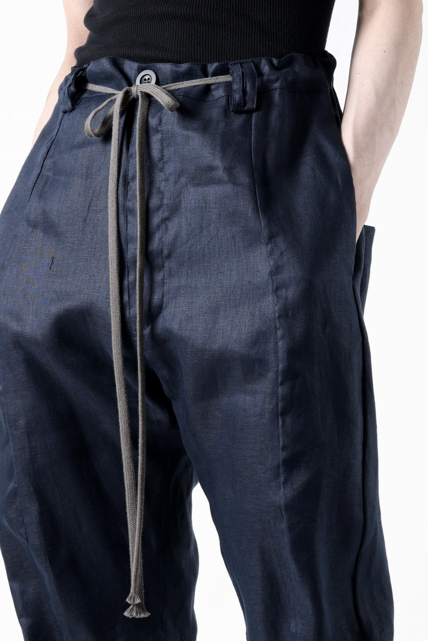 A.F ARTEFACT CURVED LONG PANTS / LINEN TWILL (NAVY)