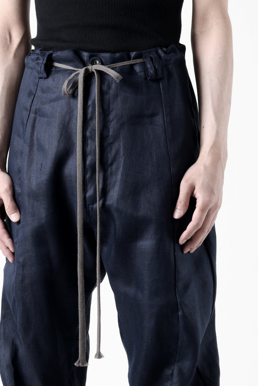 A.F ARTEFACT CURVED LONG PANTS / LINEN TWILL (NAVY)