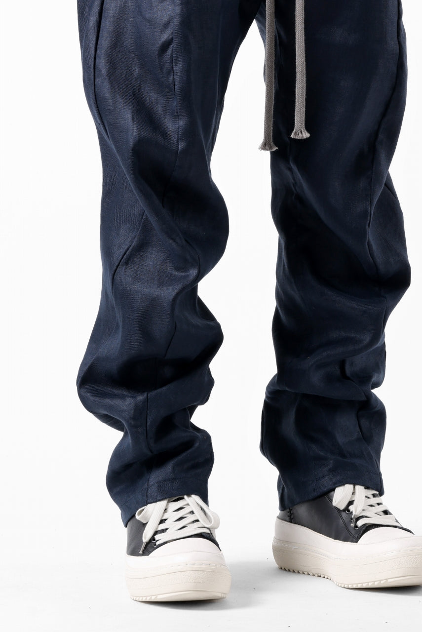 A.F ARTEFACT CURVED LONG PANTS / LINEN TWILL (NAVY)