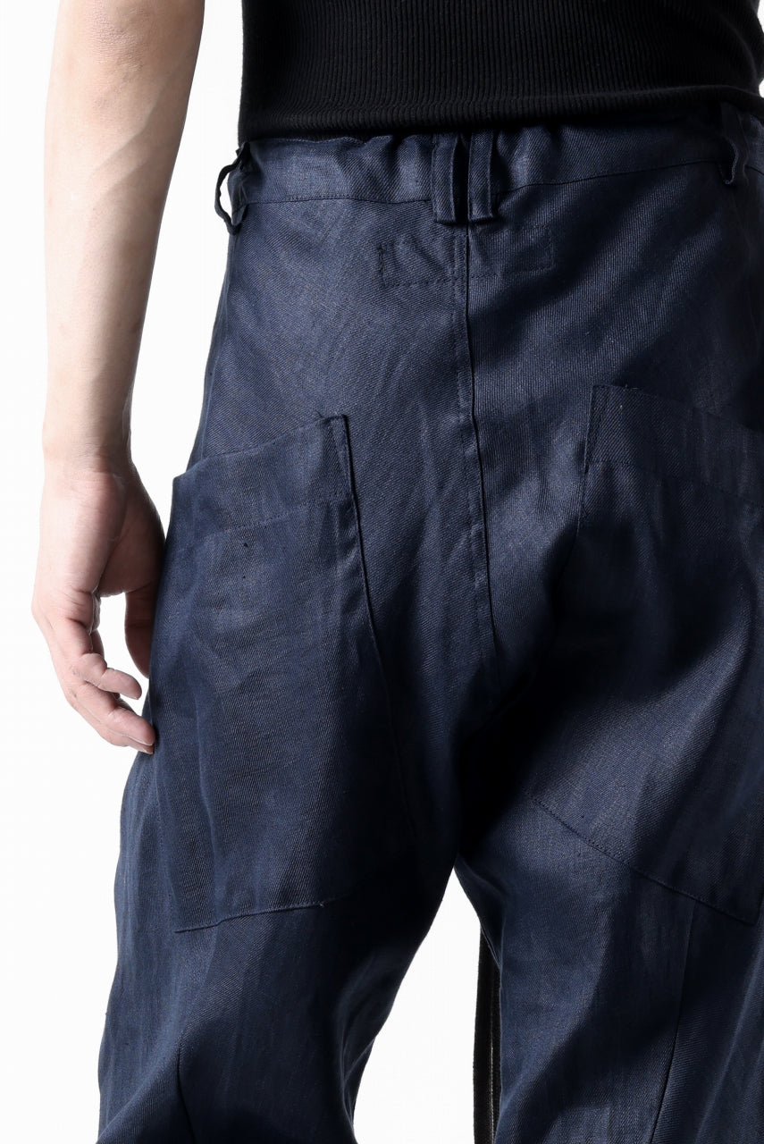 A.F ARTEFACT CURVED LONG PANTS / LINEN TWILL (NAVY)