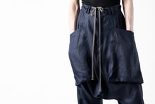 画像をギャラリービューアに読み込む, A.F ARTEFACT WIDE SARROUEL PANTS / LINEN TWILL (NAVY)