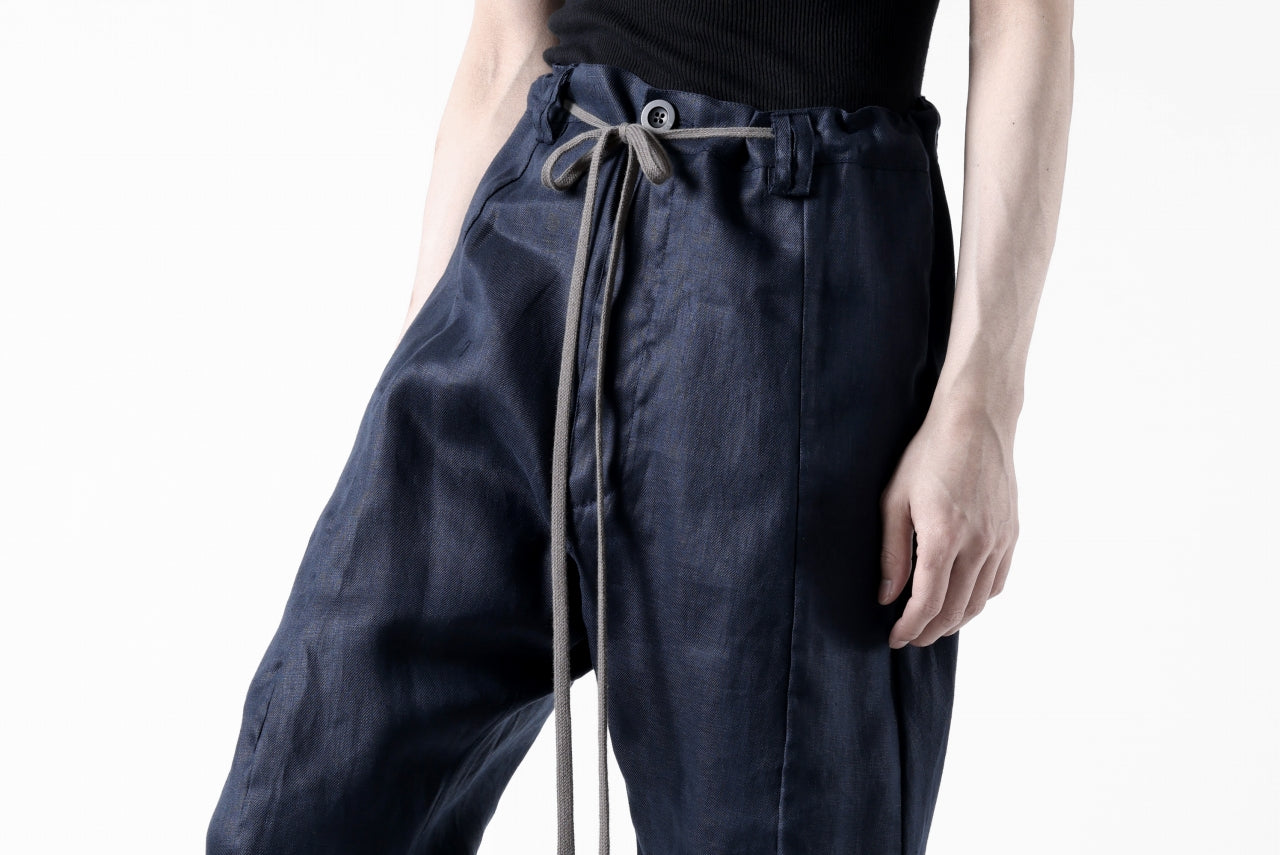 A.F ARTEFACT CURVED LONG PANTS / LINEN TWILL (NAVY)