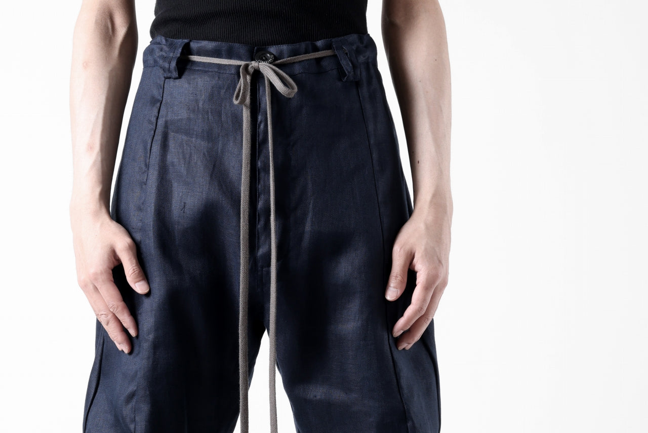 A.F ARTEFACT CURVED LONG PANTS / LINEN TWILL (NAVY)