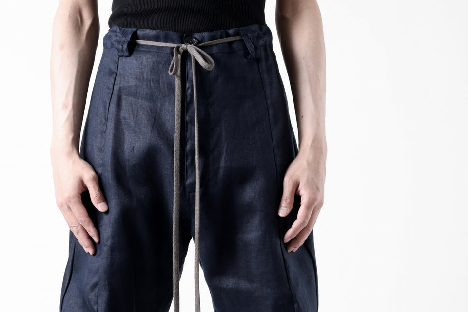 画像をギャラリービューアに読み込む, A.F ARTEFACT CURVED LONG PANTS / LINEN TWILL (NAVY)