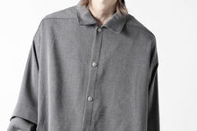 画像をギャラリービューアに読み込む, A.F ARTEFACT LAYERED SLEEVE OVER SIZE SHIRTS / SERGE TWILL (L.GREY)