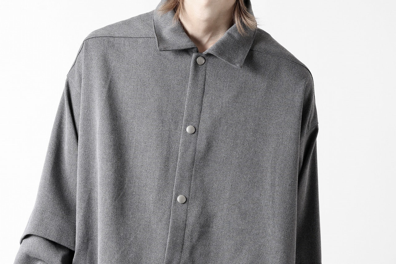 A.F ARTEFACT LAYERED SLEEVE OVER SIZE SHIRTS / SERGE TWILL (L.GREY)