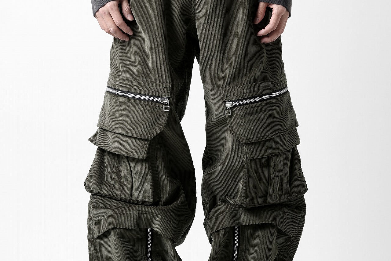 A.F ARTEFACT CARGO ZIP BAGGY PANTS / CORDUROY (KHAKI)