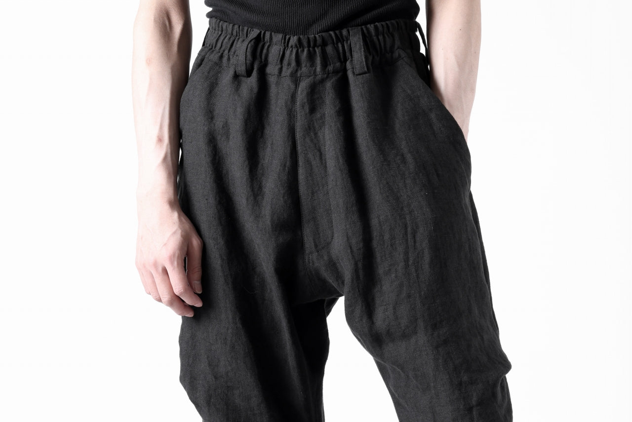 A.F ARTEFACT TUCK VOLUME BAGGY PANTS / ORGANIC LINEN (BLACK)