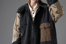 画像をギャラリービューアに読み込む, KLASICA AVOIR Ⅱ CUT OFF MAC COAT / IRREGULAR STRIPED ROUGH TWEED (BLACK)