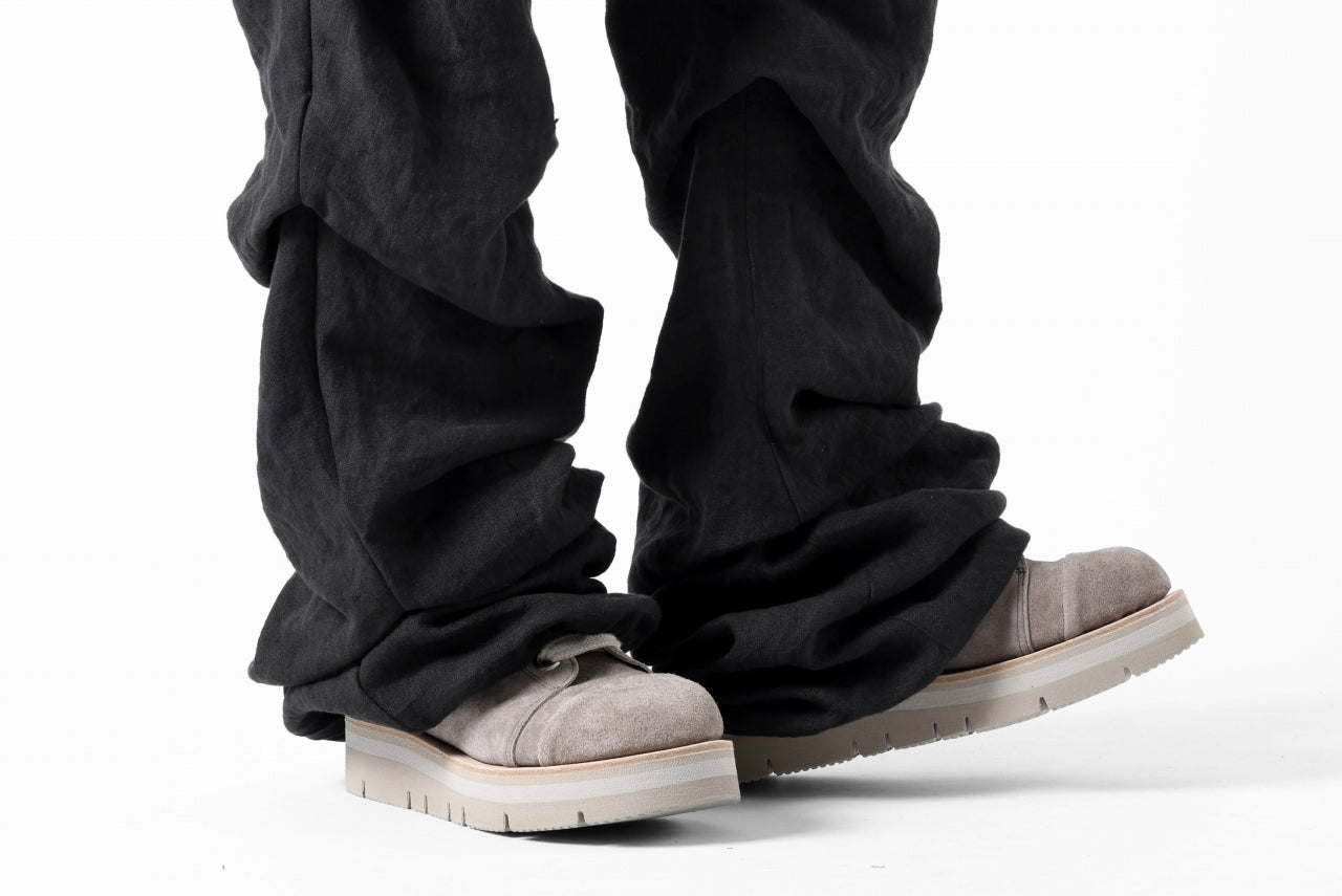 A.F ARTEFACT TUCK VOLUME BAGGY PANTS / ORGANIC LINEN (BLACK)