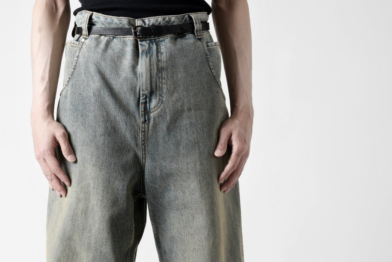 entire studios HEAVY DENIM CARGO TROUSERS (SURFACE WAVE)